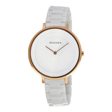 Skagen Ditte White Dial White Ceramic Ladies Watch SKW2316 - Watches of America