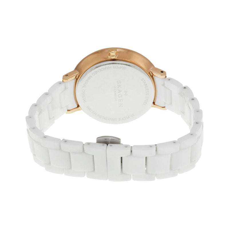 Skagen Ditte White Dial White Ceramic Ladies Watch SKW2316 - Watches of America #3