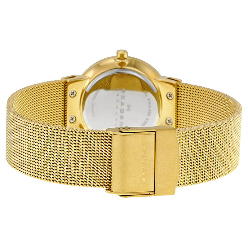 Skagen Freja Silver Dial Gold-plated Mesh Ladies Watch 358SGGD - Watches of America #3