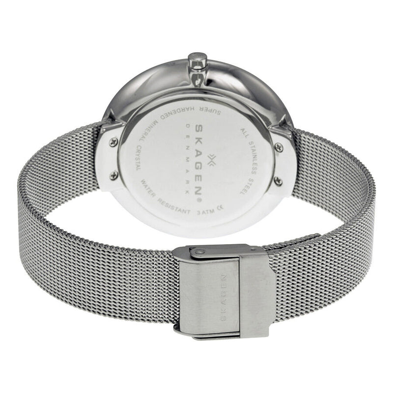 Skagen Gitte White Dial Stainless Steel Mesh Ladies Watch SKW2140 - Watches of America #3