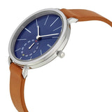 Skagen Hagen Blue Dial Tan Leather Ladies Watch SKW2355