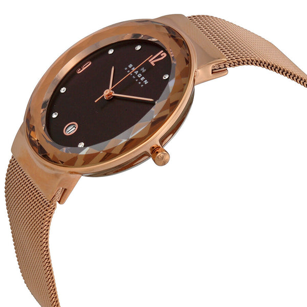 Skagen Klassik Brown Dial Rose Gold-plated Mesh Ladies Watch SKW2068 - Watches of America #2