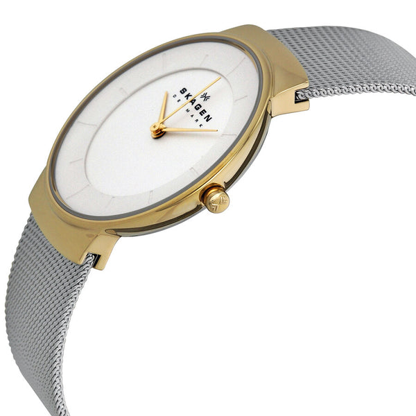 Skagen Klassik White Dial Stainless Steel Mesh Ladies Watch SKW2076 - Watches of America #2