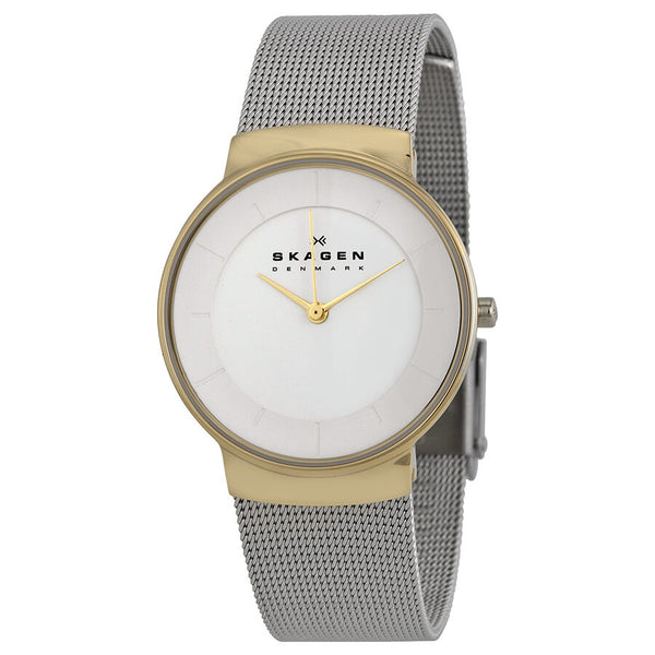 Skagen Klassik White Dial Stainless Steel Mesh Ladies Watch SKW2076 - Watches of America