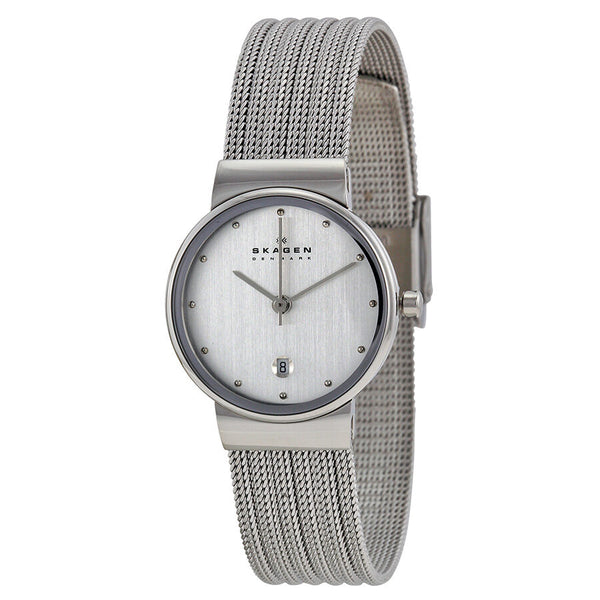 Skagen Stainless Steel Chrome Ladies Watch 355SSS1 - Watches of America