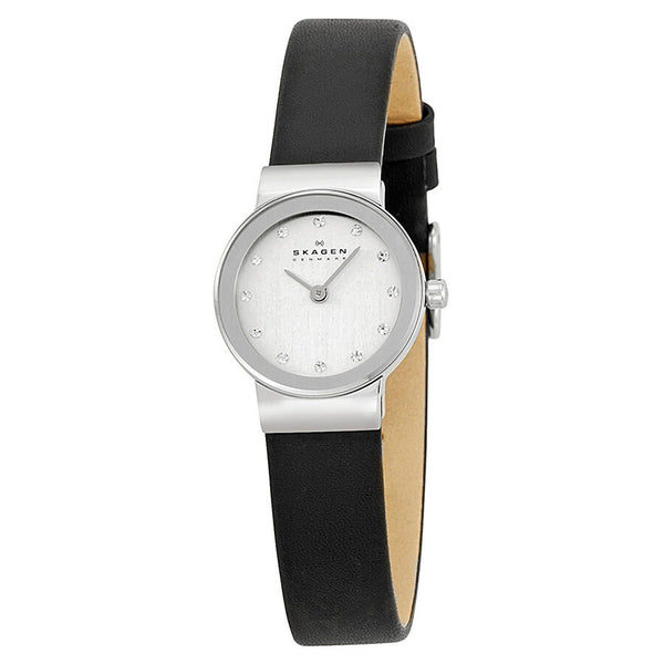 Skagen Ultra Slim Chrome Dial Swarovski Crystal Ladies Watch 358XSSLBC - Watches of America