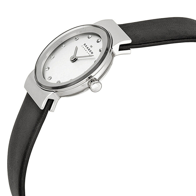 Skagen Ultra Slim Chrome Dial Swarovski Crystal Ladies Watch 358XSSLBC - Watches of America #2