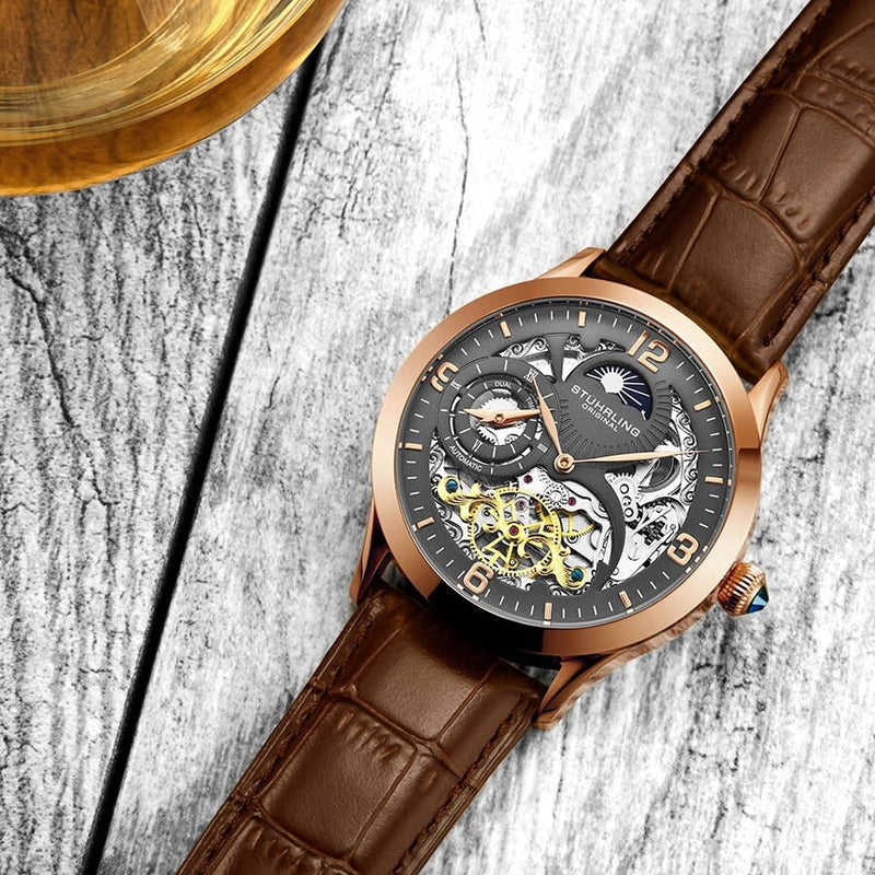 Stuhrling Original Legacy Automatic Gunmetal Dial Men's Watch #M13595 - Watches of America #3