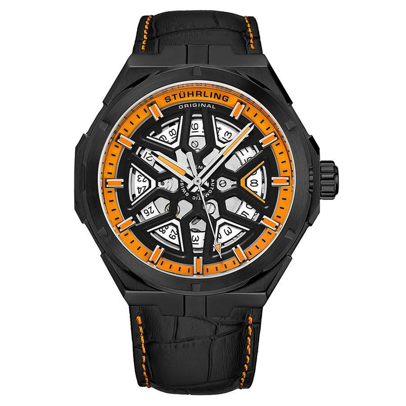 Stuhrling Original Legacy Automatic Orange Dial Men's Watch #M13484 - Watches of America