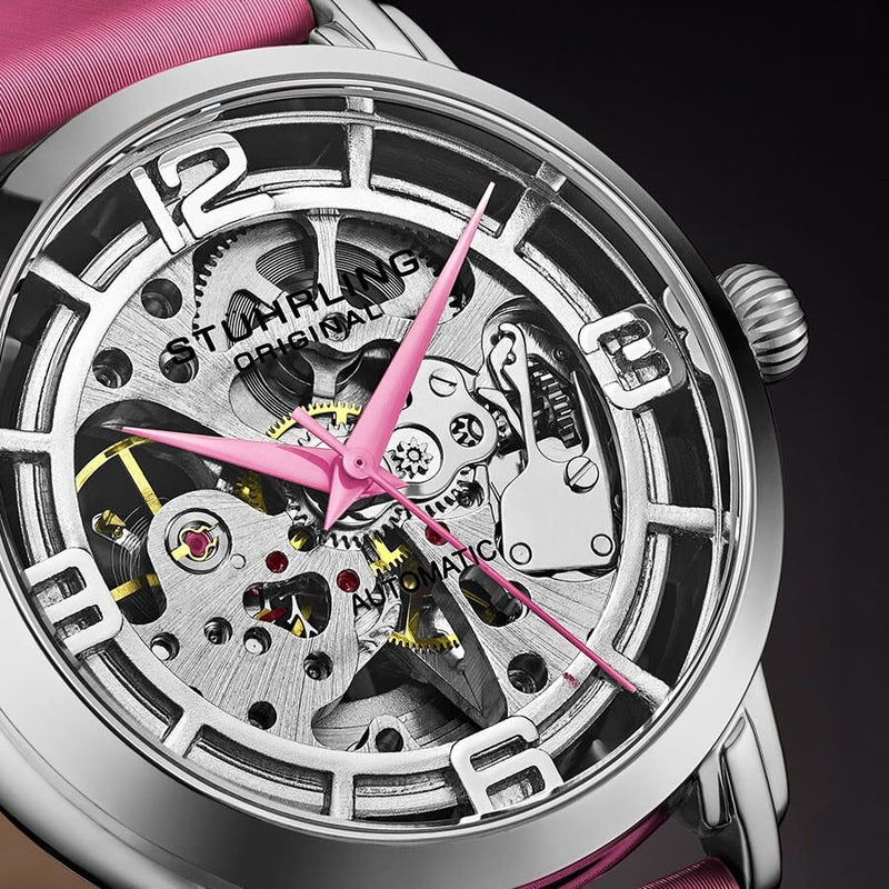 Stuhrling Original Legacy Automatic Silver Seleton Dial Ladies Watch #M13637 - Watches of America #4