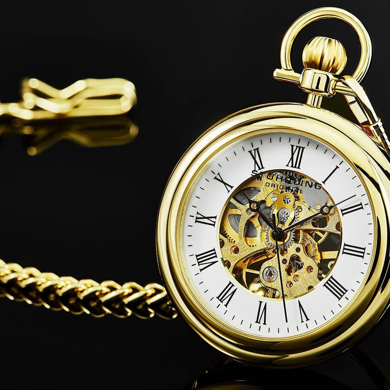 Stuhrling Original Legacy Hand Wind White Dial Men's Pocket Watch #M13644 - Watches of America #3