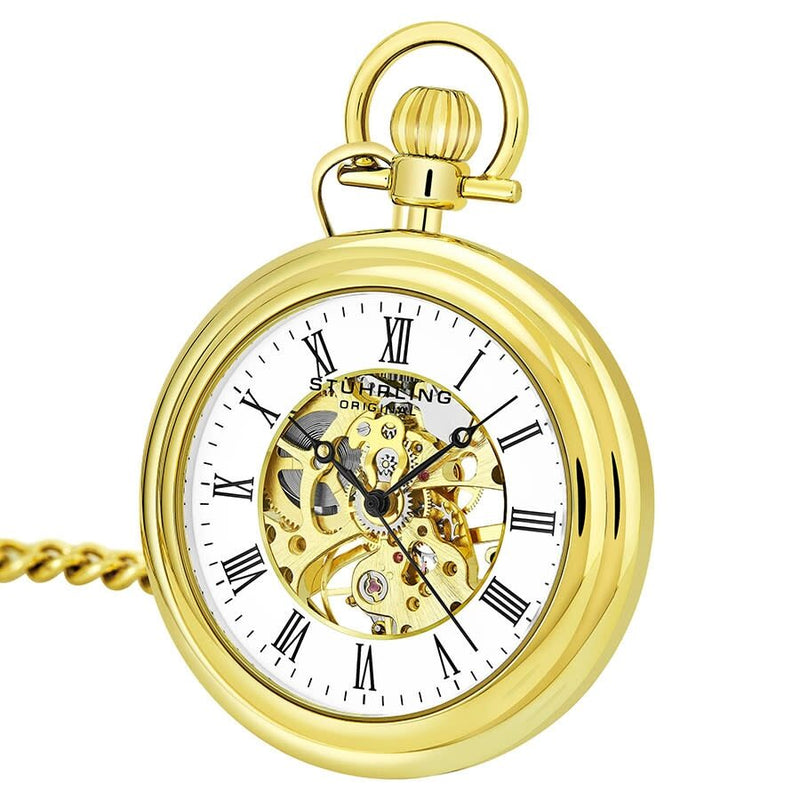 Stuhrling Original Legacy Hand Wind White Dial Men's Pocket Watch #M13644 - Watches of America