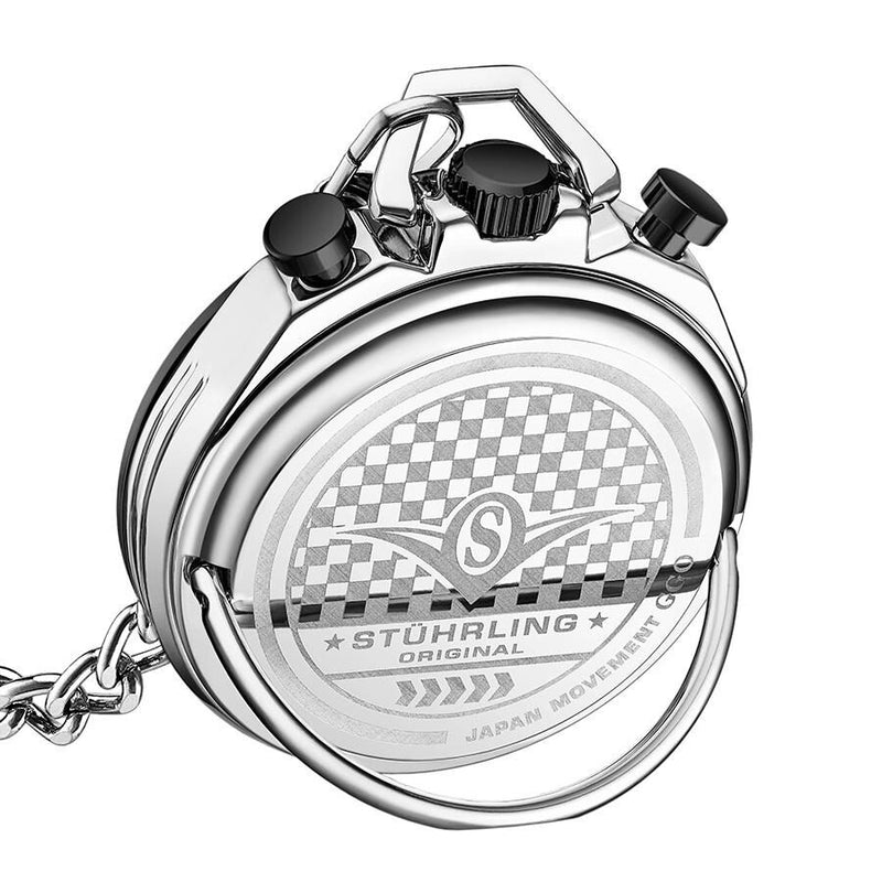 Stuhrling Original Monaco Quartz Black Dial Men's Pocket Watch #M13577 - Watches of America #2