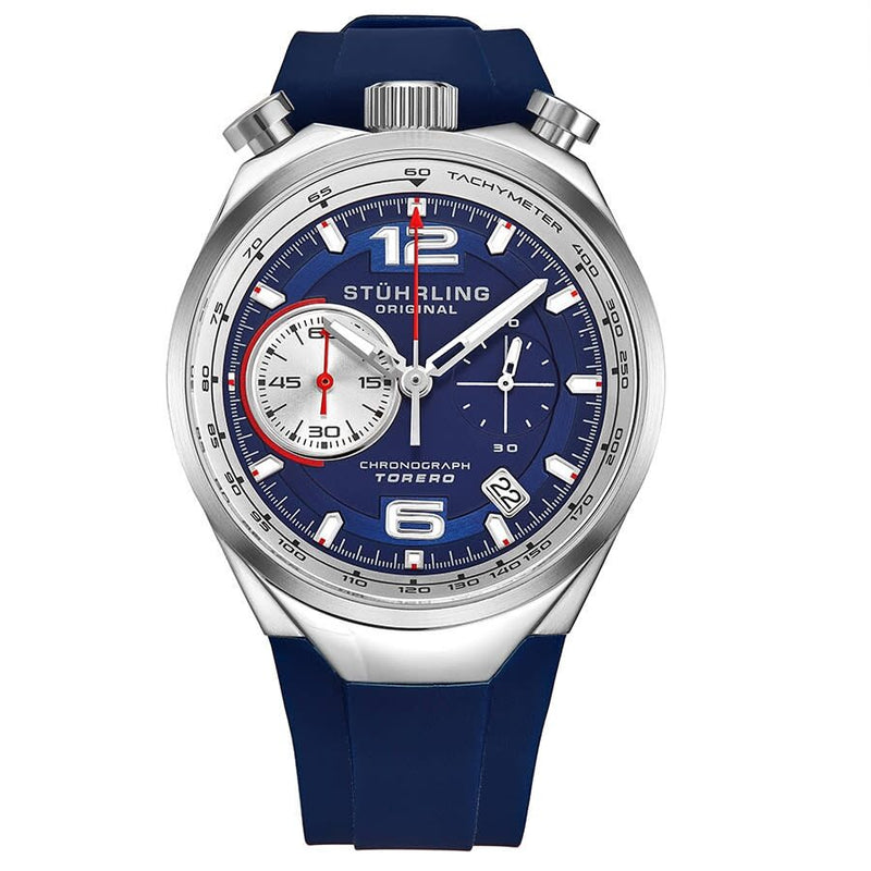 Stuhrling Original Monaco Quartz Blue Dial Men's Watch #M13545 - Watches of America