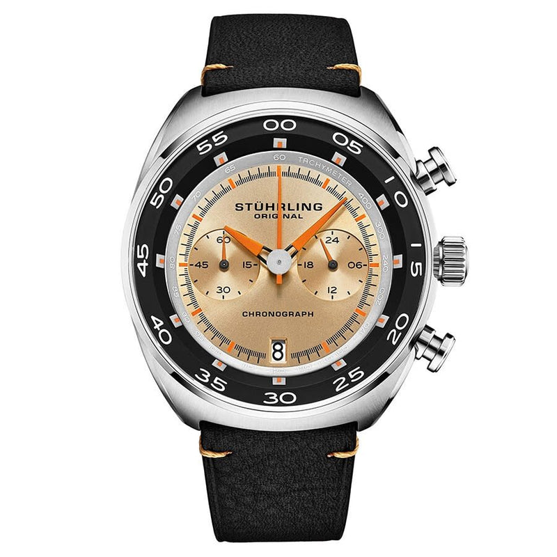 Stuhrling Original Monaco Quartz White Dial Men's Watch #M13562 - Watches of America