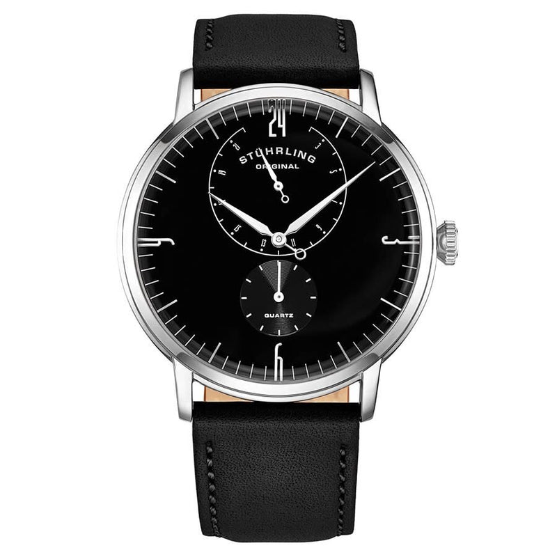 Stuhrling Original Symphony Quartz Black Dial Men's Watch #M13663 - Watches of America