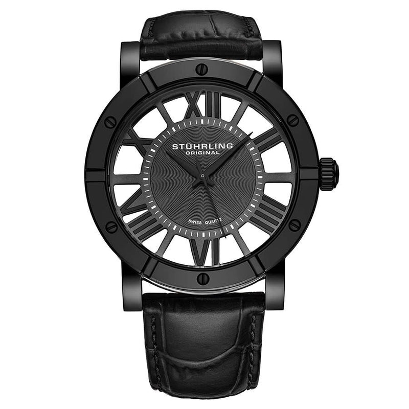 Stuhrling Original Symphony Quartz Gunmetal Dial Men's Watch #M13631 - Watches of America