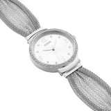 Guess gasa cristal plata dial damas reloj w1083l1