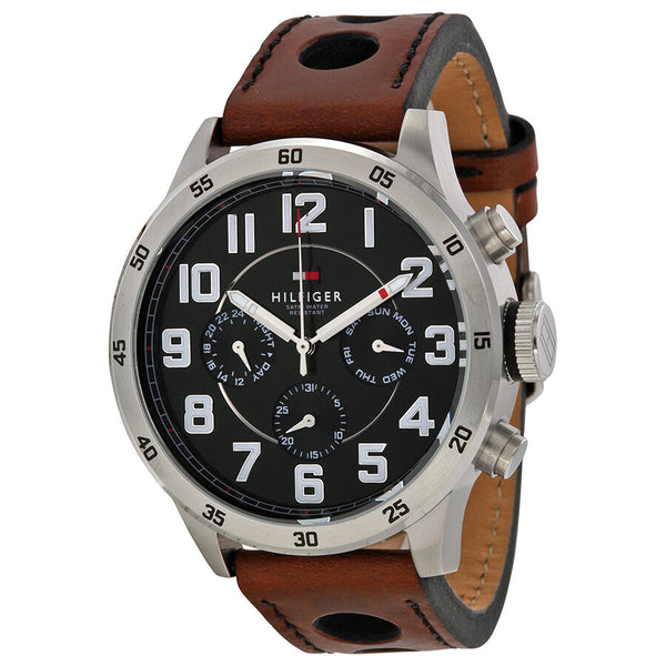 Tommy Hilfiger Trent Multifunction Brown Leather Men's Watch 1791049 - Watches of America