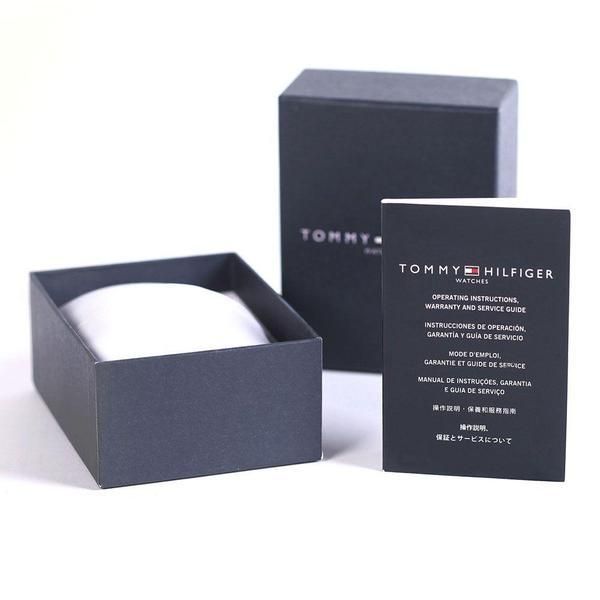Tommy Hilfiger Black Dial Brown Leather Strap Men s Watch 1791510 Watches of America