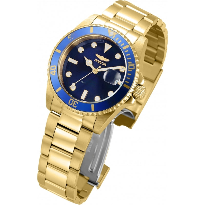 Invicta Pro Diver Quartz Blue Dial Yellow Gold-tone Ladies Watch 33276