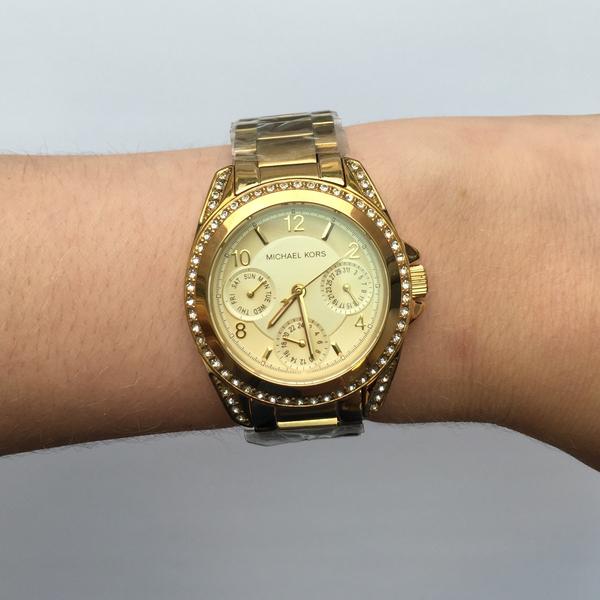 Michael Kors Blair Champagne Dial Gold-tone Stainless Steel Ladies Watch MK5639