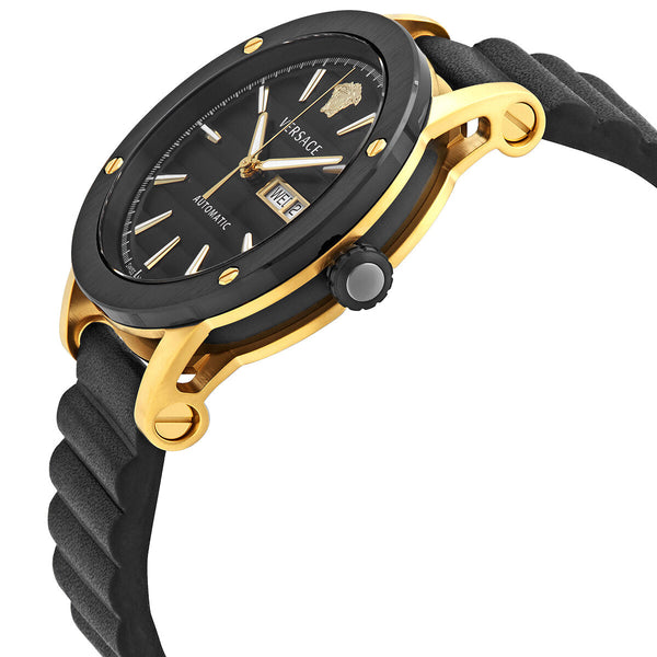 Versace Automatic Black Dial Black Leather Men's Watch #VEDX00419 - Watches of America #2