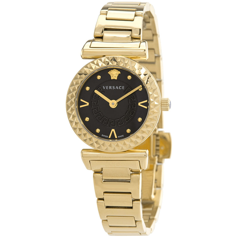 Versace Mini Vanity Quartz Black Dial Ladies Watch #VEAA00518 - Watches of America