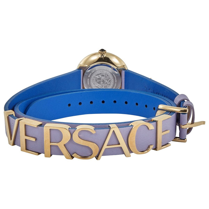 Versace V-Flare Silver Dial Purple Leather Ladies Watch #VEBN00318 - Watches of America #3