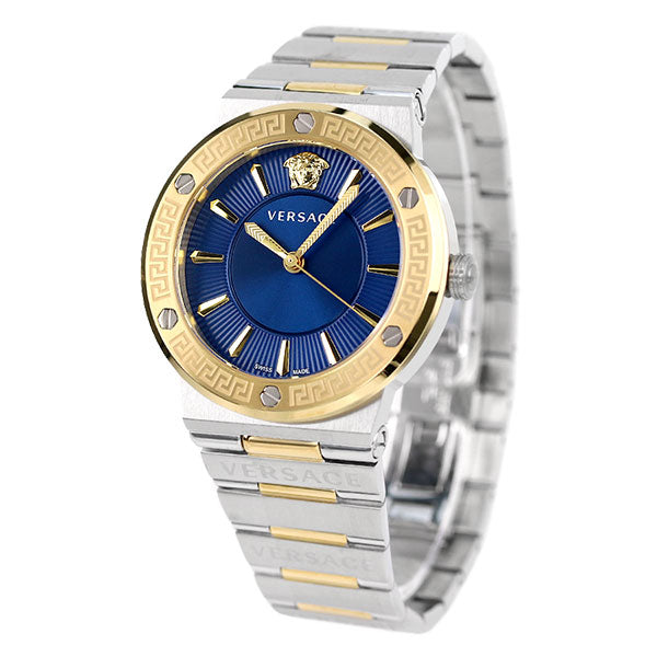 Versace Greca Silver Two-Tone Blue Dial Women's Watch VEVH01120 - Watches of America #2