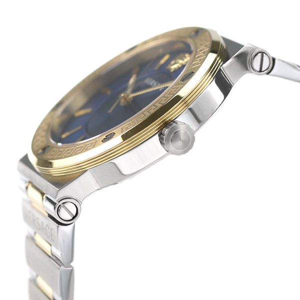 Versace Greca Silver Two-Tone Blue Dial Women's Watch VEVH01120 - Watches of America #3