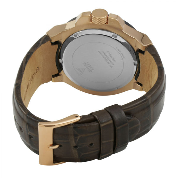 Guess Rigor Brown Dial Leather Strap Men's Watch W0040G3 - Watches of America #2