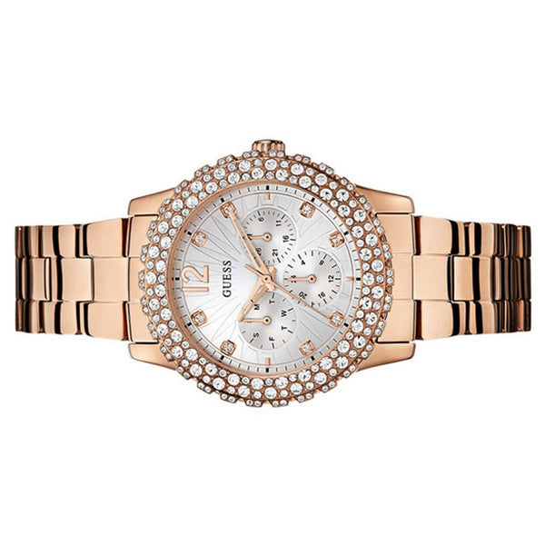 Guess Crystal Paved Rose Gold Ladies Watch#W0335L3 - Watches of America #2