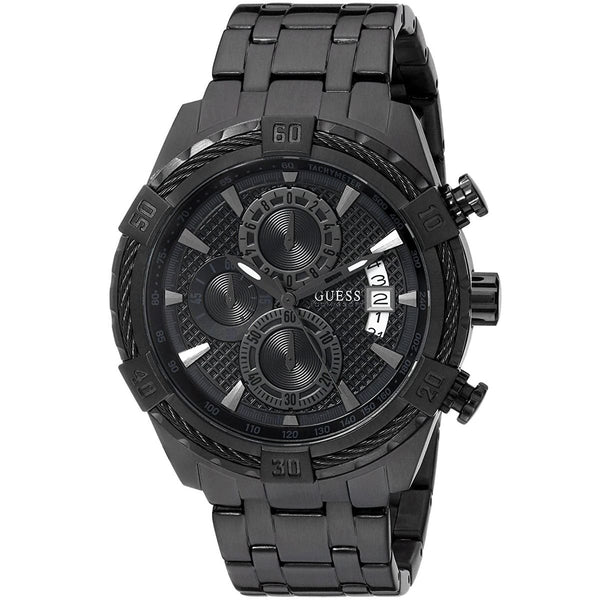 Guess Men’s Chronograph Stainless Steel Black Men's Watch  W0522G2 - Watches of America