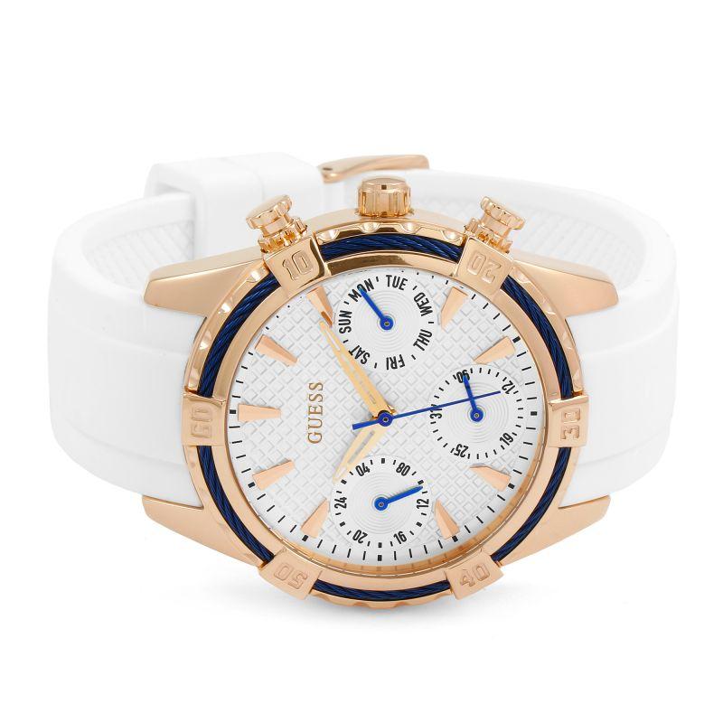 Rubber Strap Guess Ladies Watch White Strap Stainless Steel Guess