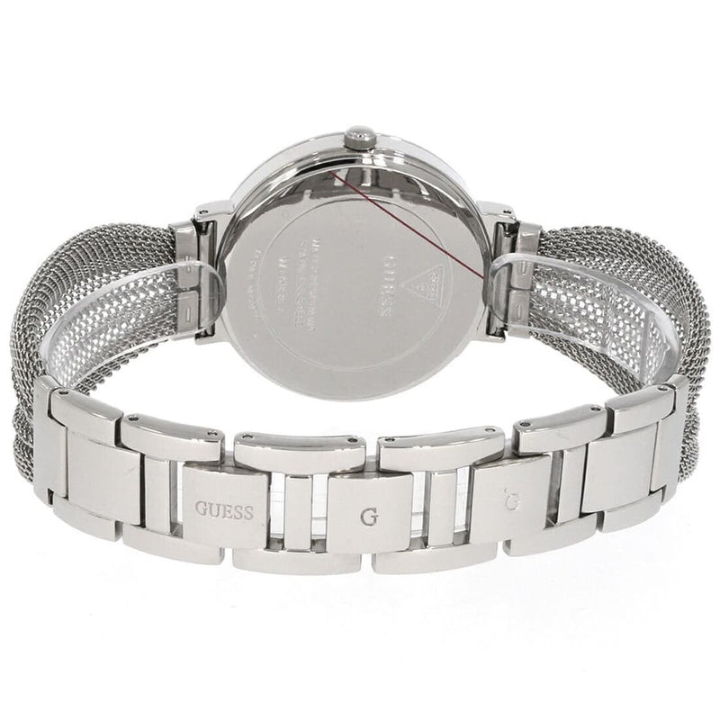 Guess gasa cristal plata dial damas reloj w1083l1